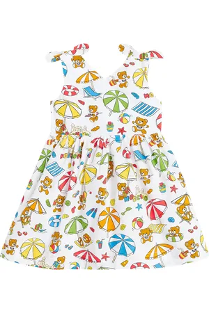 Moschino Baby Beach Teddy Bear cotton poplin dress
