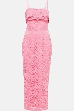 Rasario Bustier floral lace midi dress
