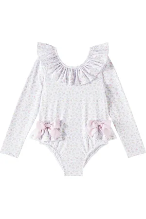 PATACHOU Bow-trimmed floral swimsuit