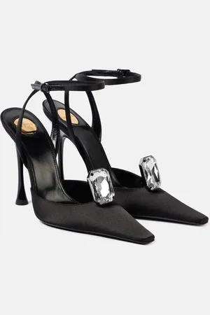 Saint Laurent Harlow 110 satin crÃªpe slingback pumps