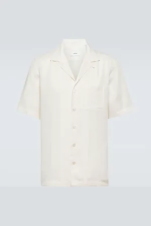 LARDINI Linen bowling shirt