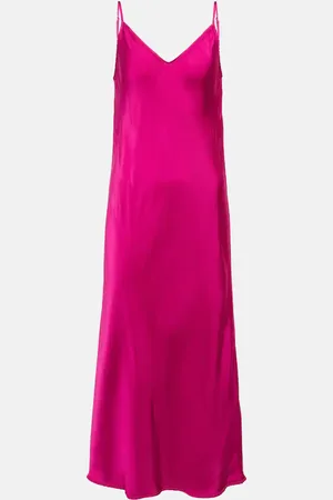 Velvet Poppy slip midi dress