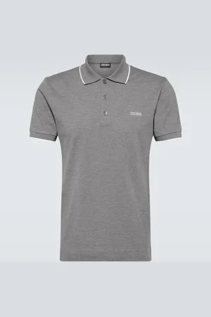 Ermenegildo Zegna Logo cotton blend polo shirt