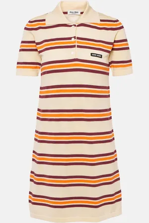 Miu Miu Striped cotton and silk minidress