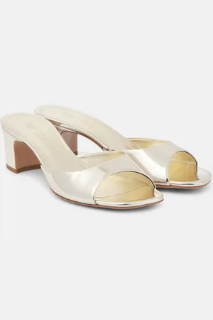 PARIS TEXAS Lara 50 metallic leather mules