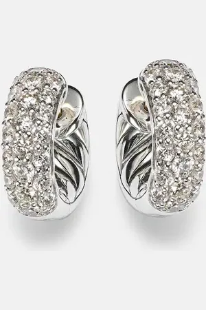 David Yurman DY MercerÂ® Micro sterling hoop earrings with diamonds