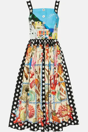 Dolce & Gabbana Capri printed cotton midi dress