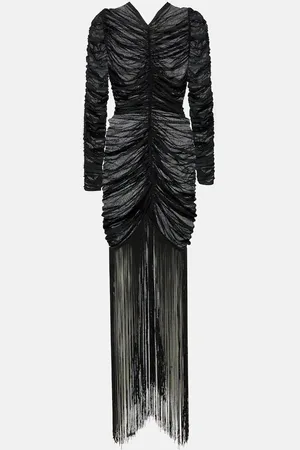 Khaite Guisa fringed silk-blend maxi dress