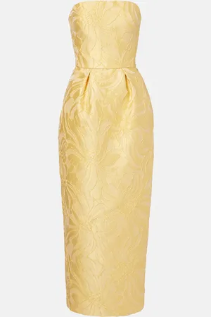 MONIQUE LHUILLIER Floral jacquard cocktail dress