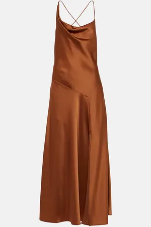 Ralph Lauren Asymmetric satin maxi dress