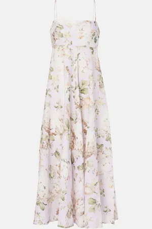 ZIMMERMANN Acacia floral linen midi dress