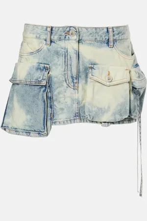 The Attico Fay low-rise denim cargo miniskirt