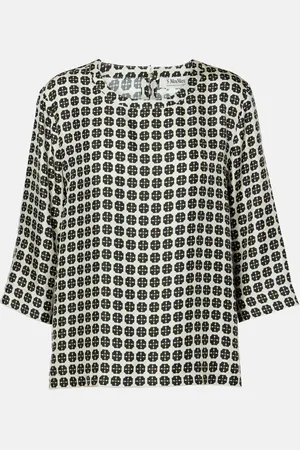 Max Mara Ribes checked silk top