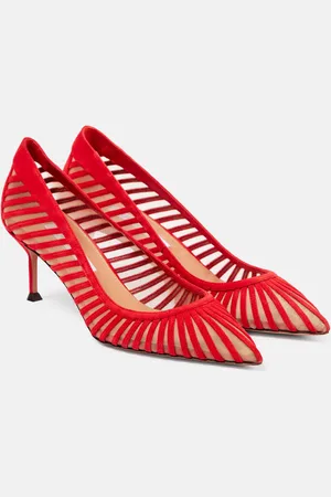 Aquazzura Passions 65 suede and mesh pumps