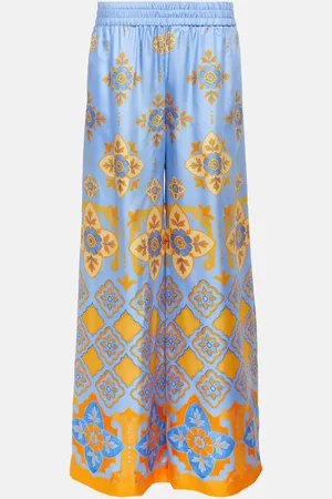La DoubleJ High-rise printed silk palazzo pants