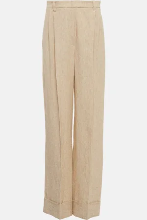 Brunello Cucinelli High-rise wide-leg linen pants