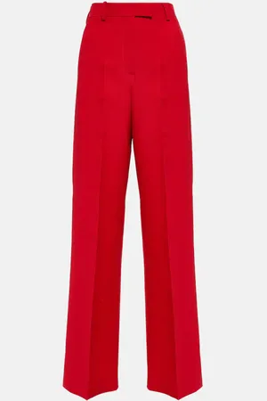 VALENTINO High-rise straight-leg silk crÃªpe pants