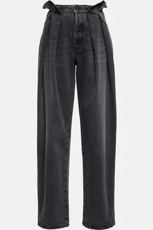 OFF-WHITE Pleated high-rise jeans