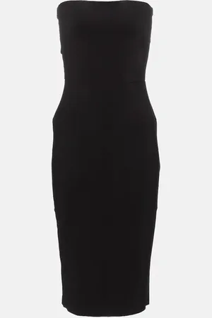 Norma Kamali Strapless jersey-blend midi dress