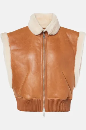 Isabel Marant Edwina shearling-trimmed leather vest