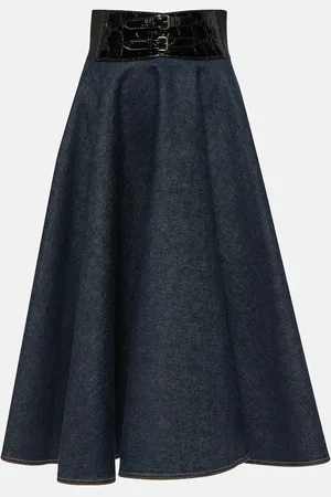 Alaïa Denim midi skirt