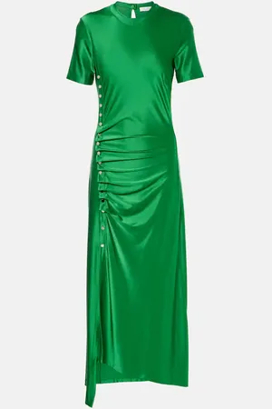 Paco rabanne Ruched satin maxi dress