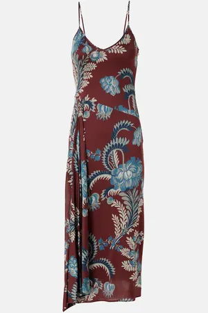 Etro Floral satin midi dress
