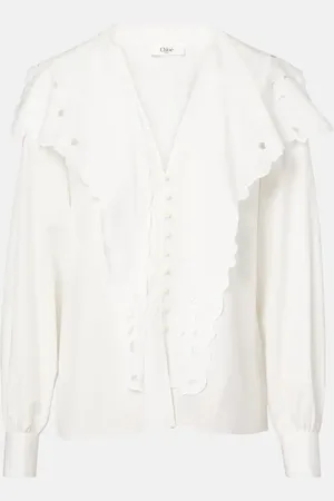 Chloé Broderie anglaise cotton poplin blouse