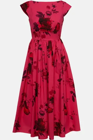 Erdem Floral cotton faille midi dress