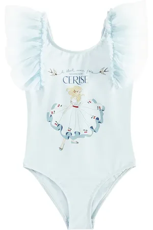 Konges Sløjd Strut printed tulle-trimmed swimsuit
