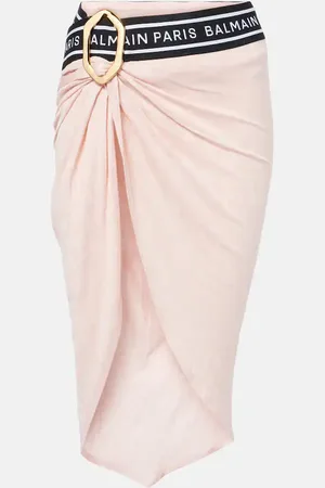 Balmain Knitted cotton-blend beach cover-up