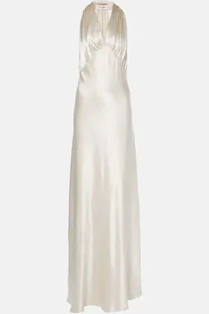 Saint Laurent Halterneck satin gown