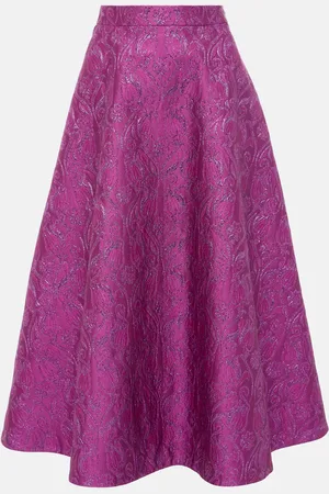 VALENTINO Floral brocade midi skirt