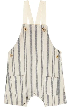 1+ IN THE FAMILY Baby Oskar striped cotton-blend overalls