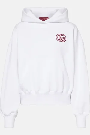 Gucci GG embroidered cotton jersey hoodie