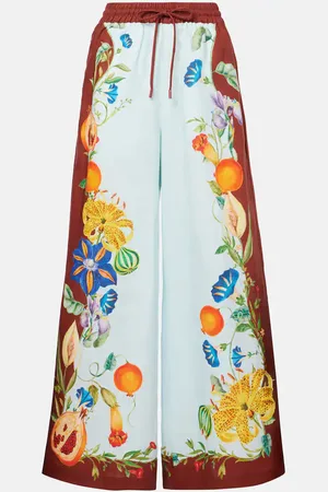 ALÉMAIS Dahlia floral linen wide-leg pants