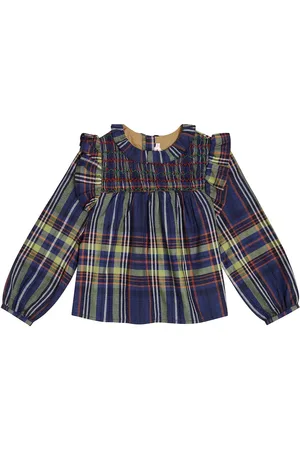 BONPOINT Domitille tartan cotton blouse