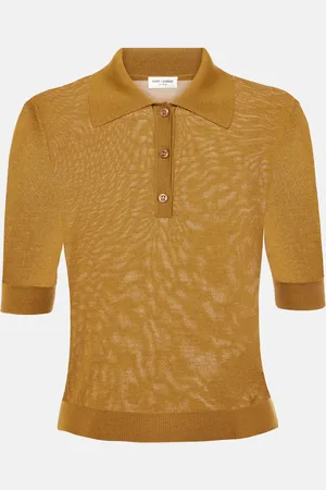 Saint Laurent Cashmere, wool and silk polo shirt