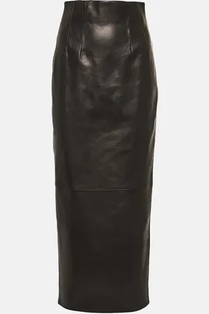 Khaite Loxley leather pencil skirt