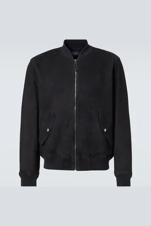 Ralph Lauren Logo suede bomber jacket