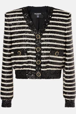 Balmain Sequined striped jacket