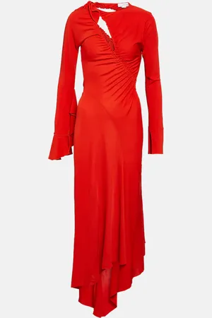 Victoria Beckham Asymmetric cutout jersey midi dress