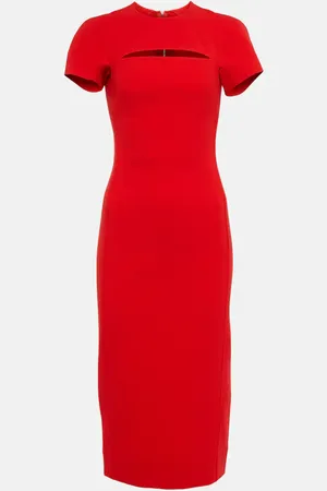 Victoria Beckham Peekaboo crÃªpe midi dress