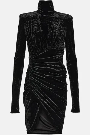 ALEXANDRE VAUTHIER Draped velvet minidress