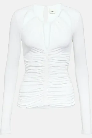 Isabel Marant Levona cutout ruched jersey top