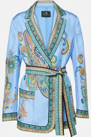 Etro Paisley silk twill wrap blazer