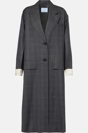 Prada Checked virgin wool coat