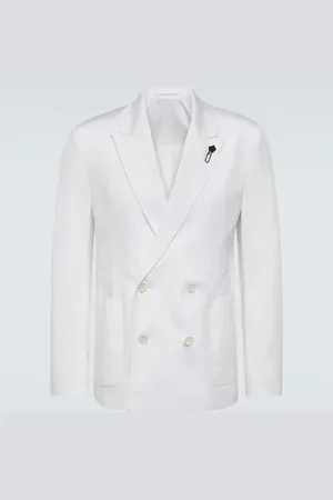 LARDINI Double-breasted cotton blazer