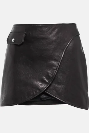Khaite Otis leather miniskirt