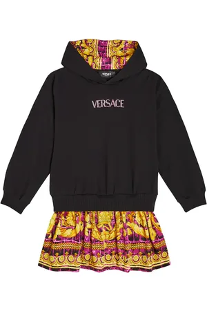VERSACE Logo printed cotton-blend dress